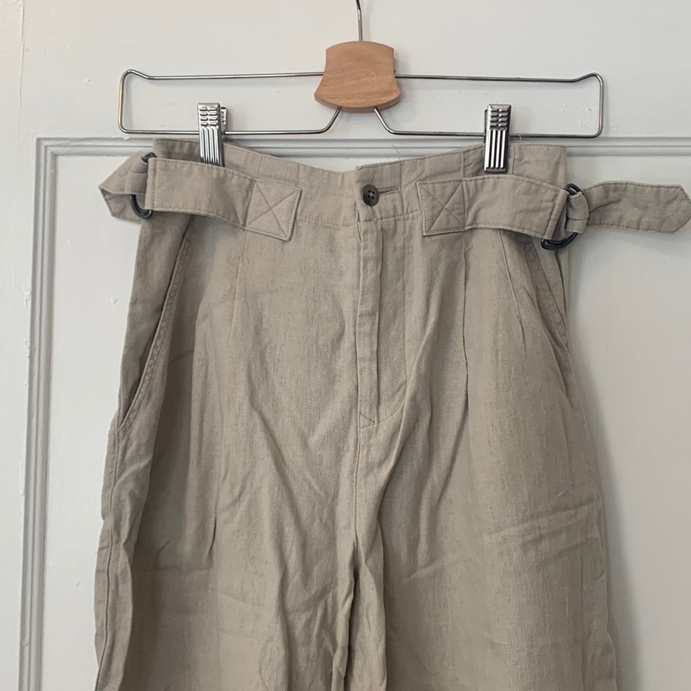 High rise linen trousers